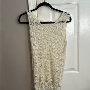Charming Charlie Cream Tank Top Swim Coverup
